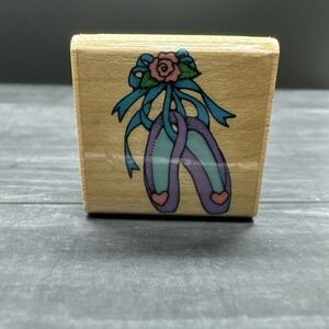 Vintage 1992 Hero Arts Heart Ballet Slippers rubber stamp (model A582)